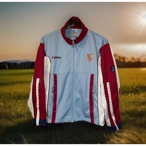 Vintage Joma Sevilla Jacket Youth 16 Embroidery Patches Pockets Long Sleeve Zip